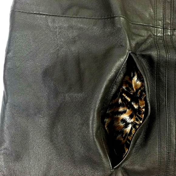 Maggie Barnes Brown Genuine Leather Button Front Long Sleeve Coat Womens Plus 4X - Picture 7 of 15